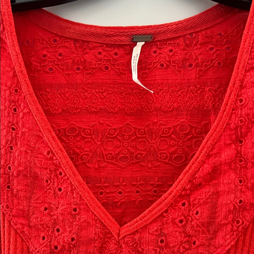 Free People Scarlet Lace V-Neck Blouse